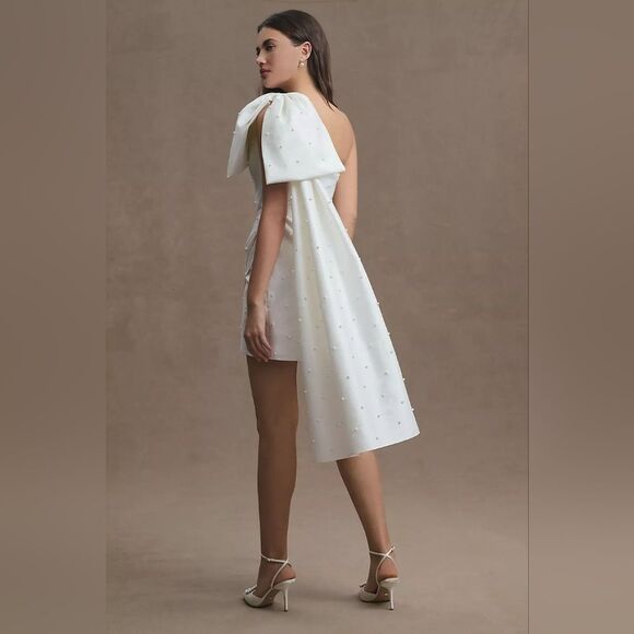 Sachin & Babi Pippa One-Shoulder Pearl-Embellished Mini Dress NWT Sz 0 - Picture 4 of 8